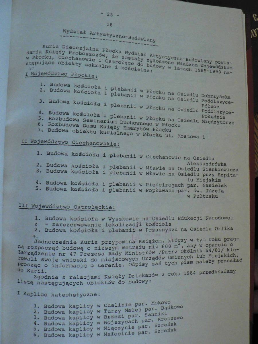 Komunikat kurii płockiej o zgłoszeniu budowy kościoła